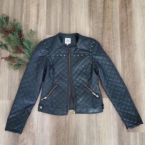 Faux leather jacket, Medium, in black